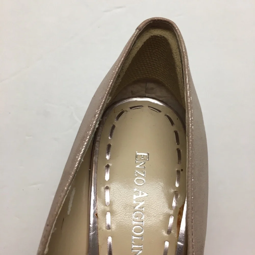 Enzo Angiolini leather Pink Champagne Platform Heels Size 7 Shimmer